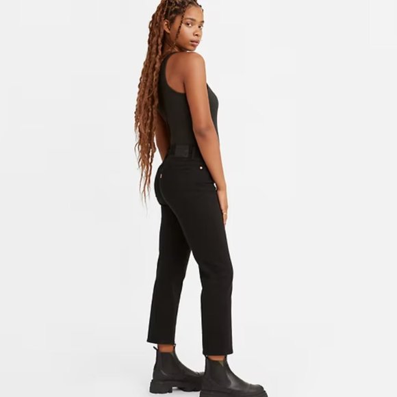 LEVI'S BLACK WEDGIE STRAIGHT FIT JEANS - Picture 2 of 4